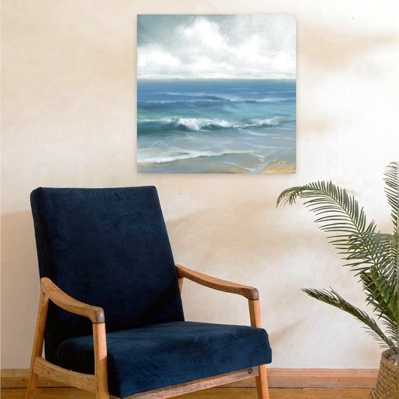 Art contemporain contemporain, paysage de plage abstrait, H 24 po x l 24 po