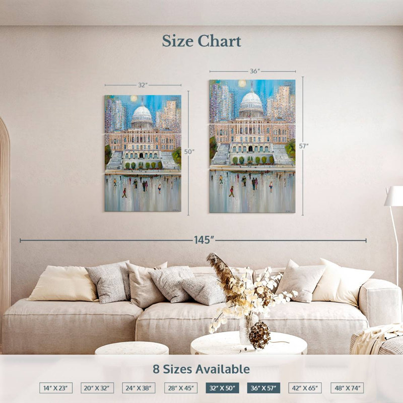 Stately Washington DC Capitol, 50" H x 32" W