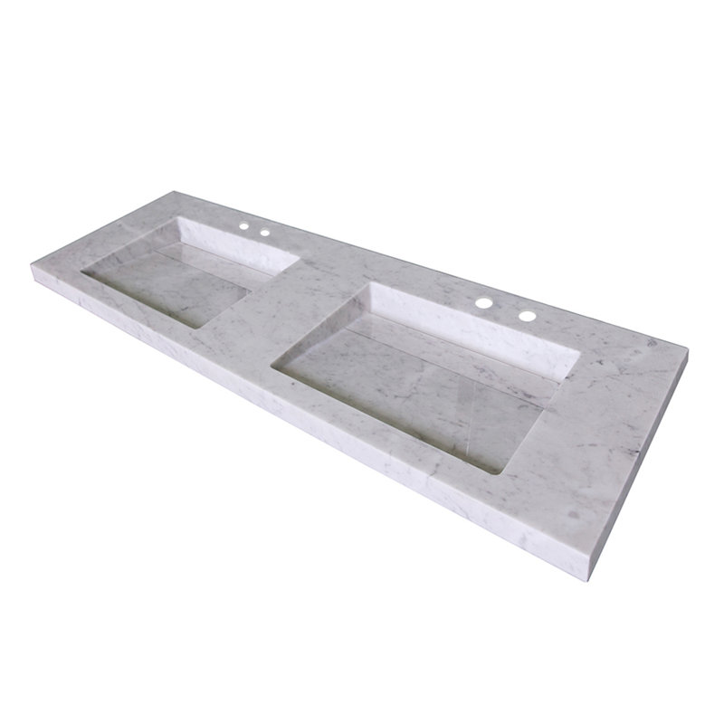 Libera 56'' L Bathroom Sink, 4" Centers, Bianco