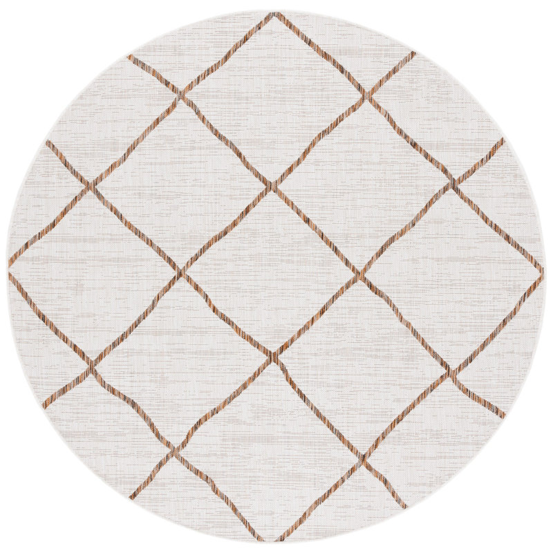 Capra Performance Geometric Indoor/Outdoor Area Rug, Round 6'7"