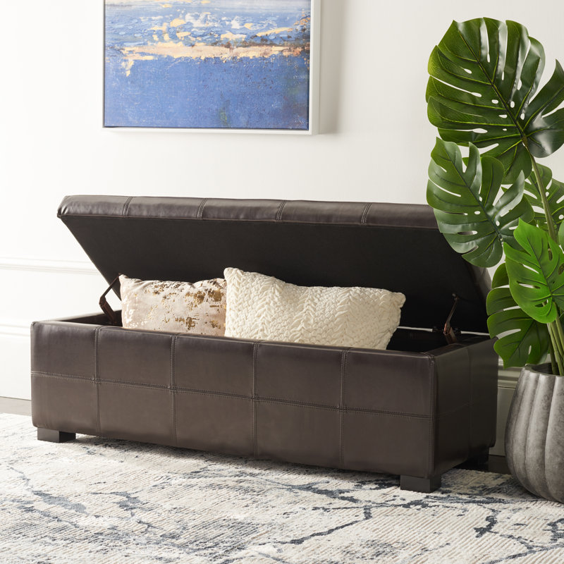 Banc de rangement rembourré Maiden, Brun
