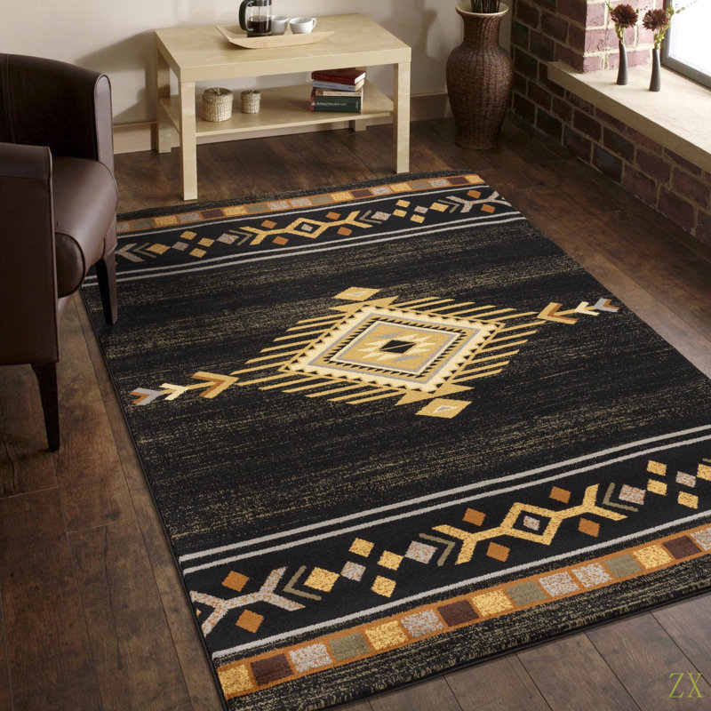 Tribes 10 po X 10 pi 3 po Tapis Southwest, Rectangulaire 7 pi 10 po x 10 pi 3 po