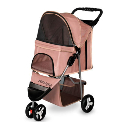 Poussette pliable pour animaux à 3 roues pour chats et chiens, légère pour les voyages en plein air
