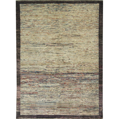 Tapis beige noué à la main de haute qualité