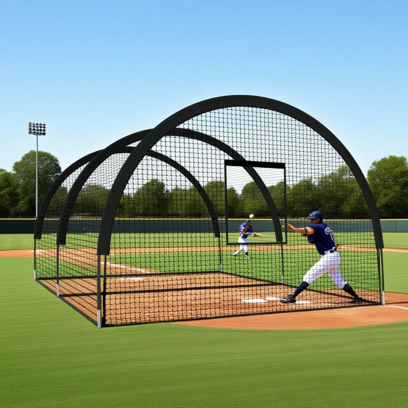 Cage de baseball de 33 pi avec base et filet, cage d'entraînement et de lancer