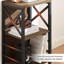 Bibliothèque industrielle à 3 niveaux avec structure et panneau en métal, bibliothèque brun rustique pour petits espaces, salon, chambre à coucher et bureau personnel