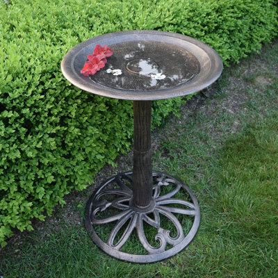 Pomilla Metal Pedestal Birdbath