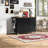54.5" Farmhouse Kitchen Island With Power Outlet, Kitchen Storage Island  With Internal Storage Rack, Drop Leaf, Spice Rack, Rolling Kitchen Cart On Wheels, For Home, Kitchen And Dining Room,Black-1164039024