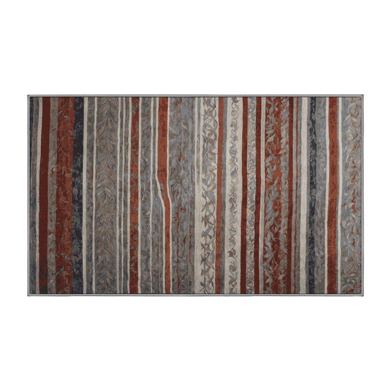 Tapis gris lavable à la machine GSIX03581, Rectangle 2 pi x 3 pi