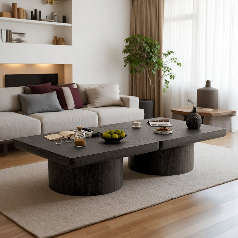 34.65'' Square Coffee Table, Black