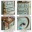 Armoire d'appoint en bois manufacturé vert massif