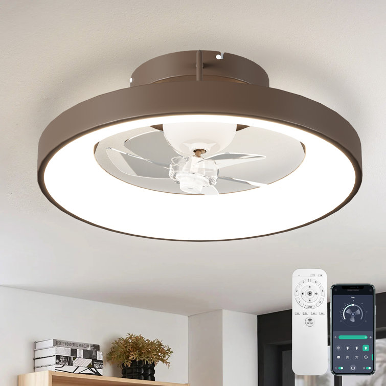 Yeadon 20'' Dianeshia Flush Mount Dimmable Ceiling Fan with LED Lights