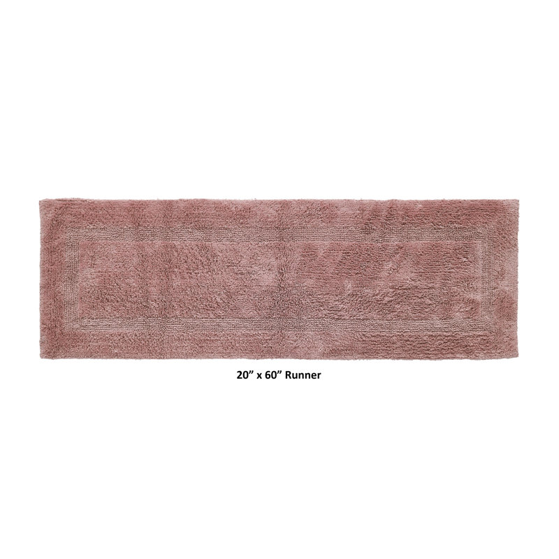 Rozanne Reversible Cotton Bath Rug, Pink, 20" x 60" Runner