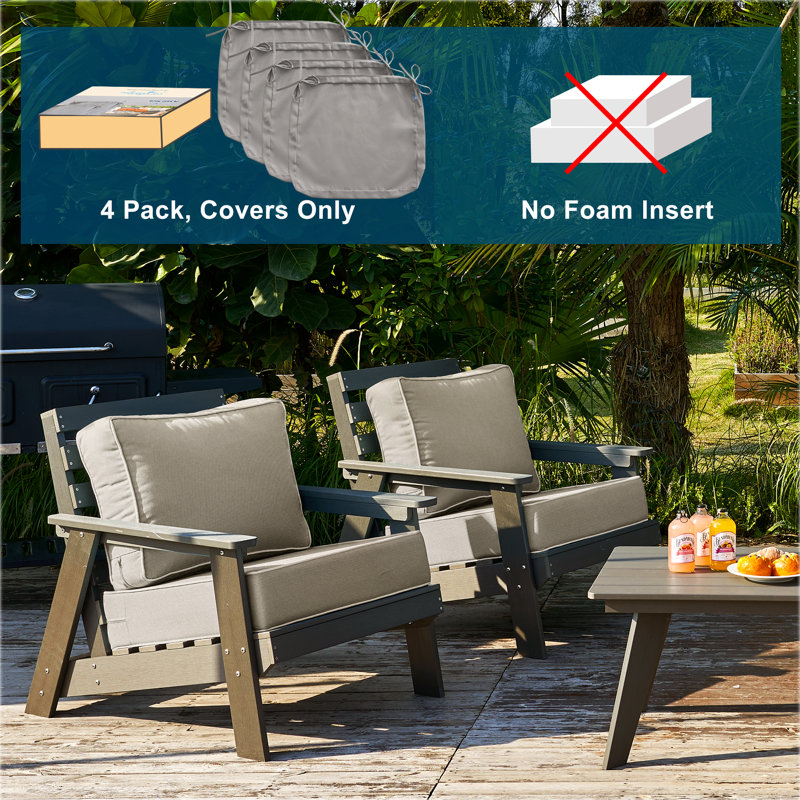 Outdoor 4'' Cushion Cover, Gray
