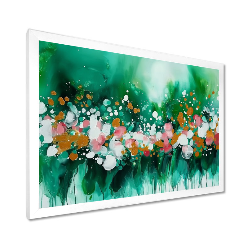 Art mural sur toile, "Mute Floral", H 12 po x l 20 po, Picture Framed, Blanc