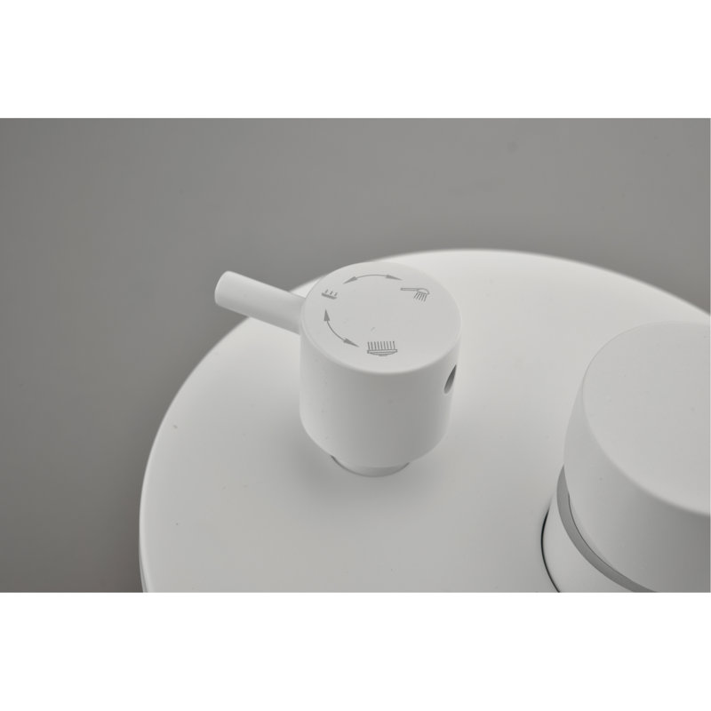 Shower System With White Brass Components: Head, Hand Shower, Slide Bar, Bodysprays - Wall Mounted Installation Version Option Including Bar And Body Spray