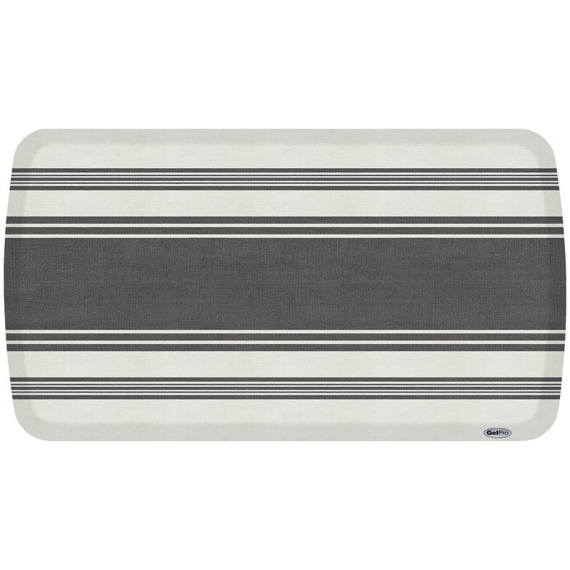 Tapis de cuisine français à motif de gel et mousse anti-fatigue Gelpro Elite, Gris foncé, Rectangle 1 pi 8 po x 3 pi