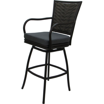 Gris anthracite - tabouret de bar brun foncé