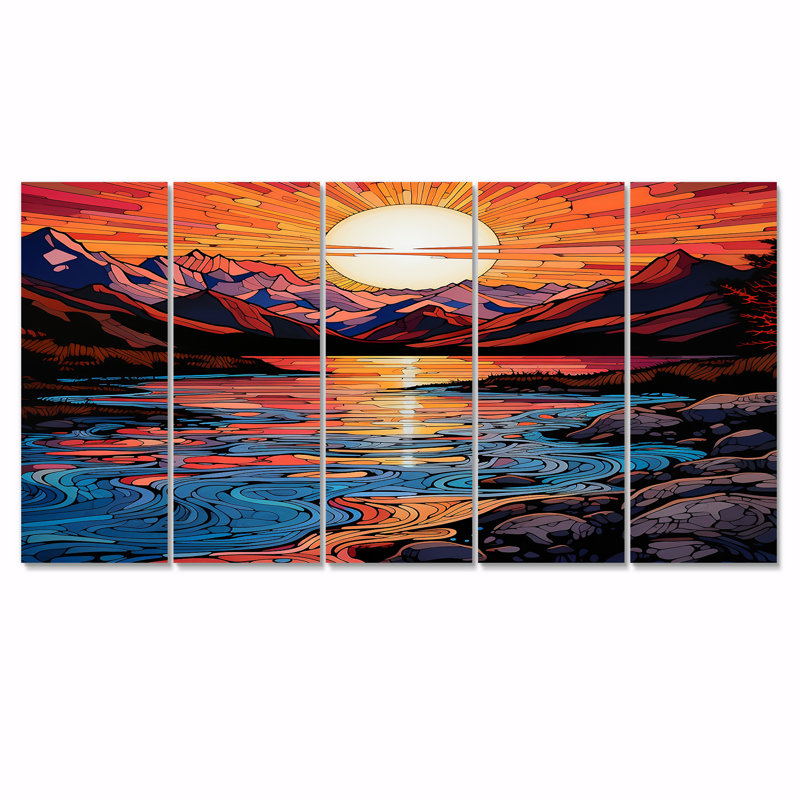 Breana - Ensemble d'art mural 5 pièces, H 32 po x l 80 po