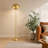 Modern Dome Floor Lamp with Indirect Light, Slim Metal Pole & Foot Switch – 65" Tall Standing Lamp for Living Room, Bedroom, Office – E26 Socket-1310742659