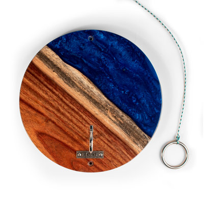 Jeu de lancer et d'anneaux en bois en résine époxy unique en son genre Blue Pearl