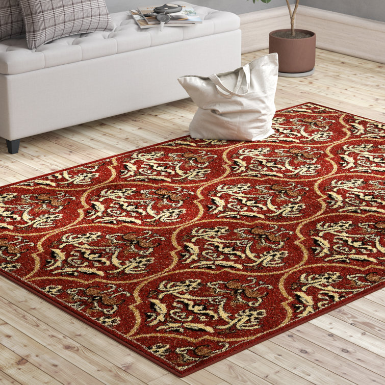 Tapis rouge / beige à motif ikat Bloomingdale