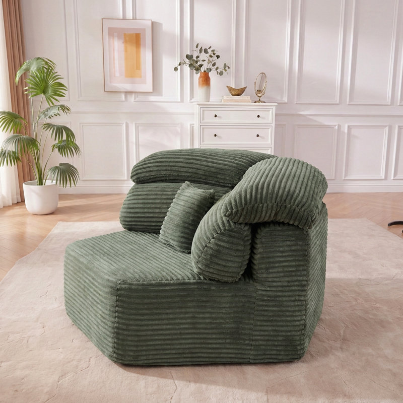 Méridienne de 53 po avec coussin enveloppant, Green
