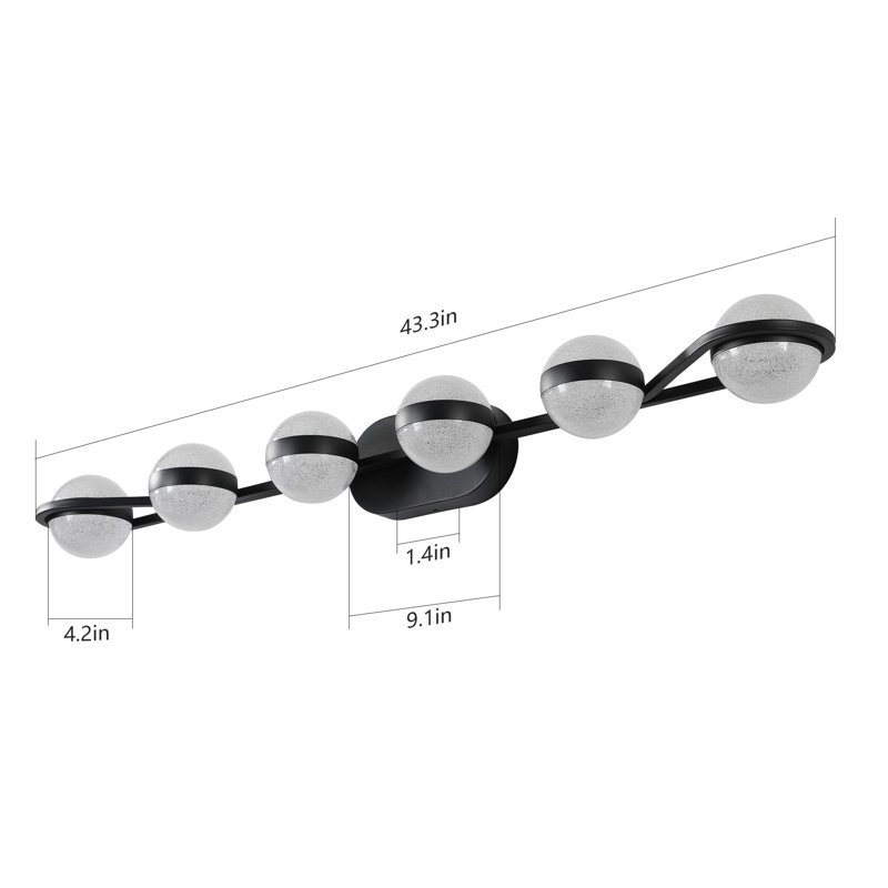 Éclairage de meuble-lavabo moderne et minimaliste, Noir