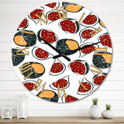 Fruit and Leaves Minimalism II Wall Clock