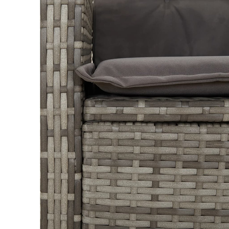  Ensemble de salle à manger de jardin gris, brun, gris foncé, Gris / gris foncé / gris-brun