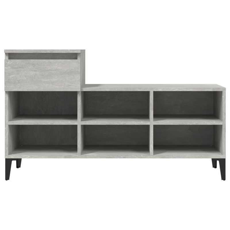 6 Pair Shoe Storage Cabinet, Concrete Grey