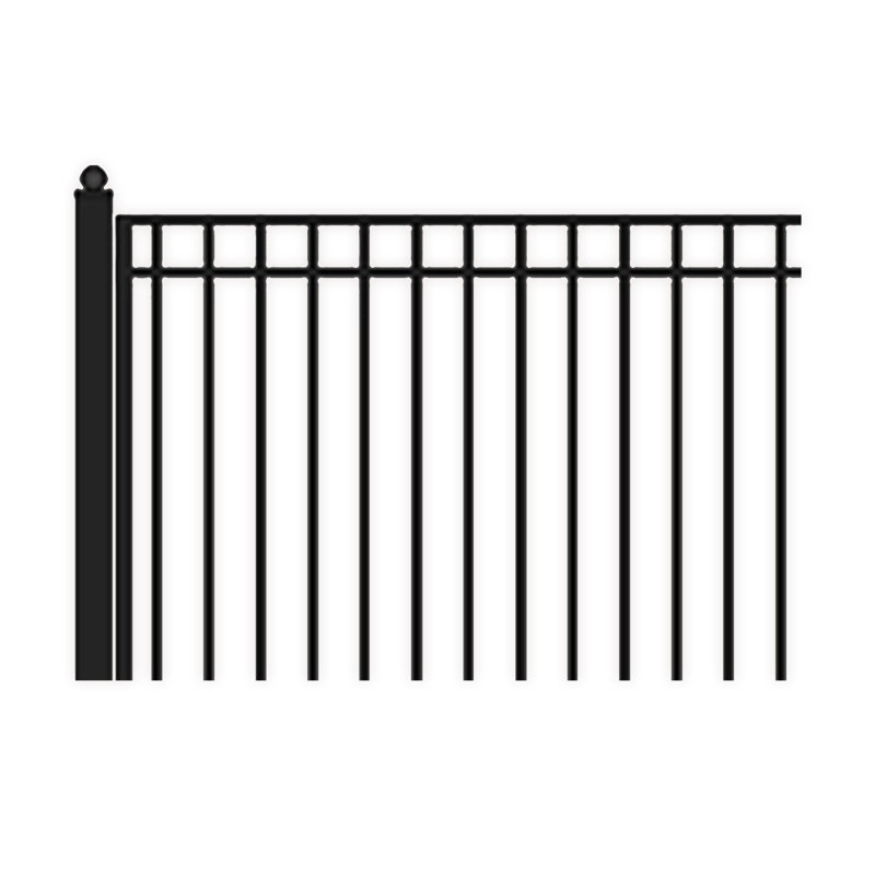 Madrid Style Black Steel Dual Swing Driveway Gate 12 x 6 Feet
