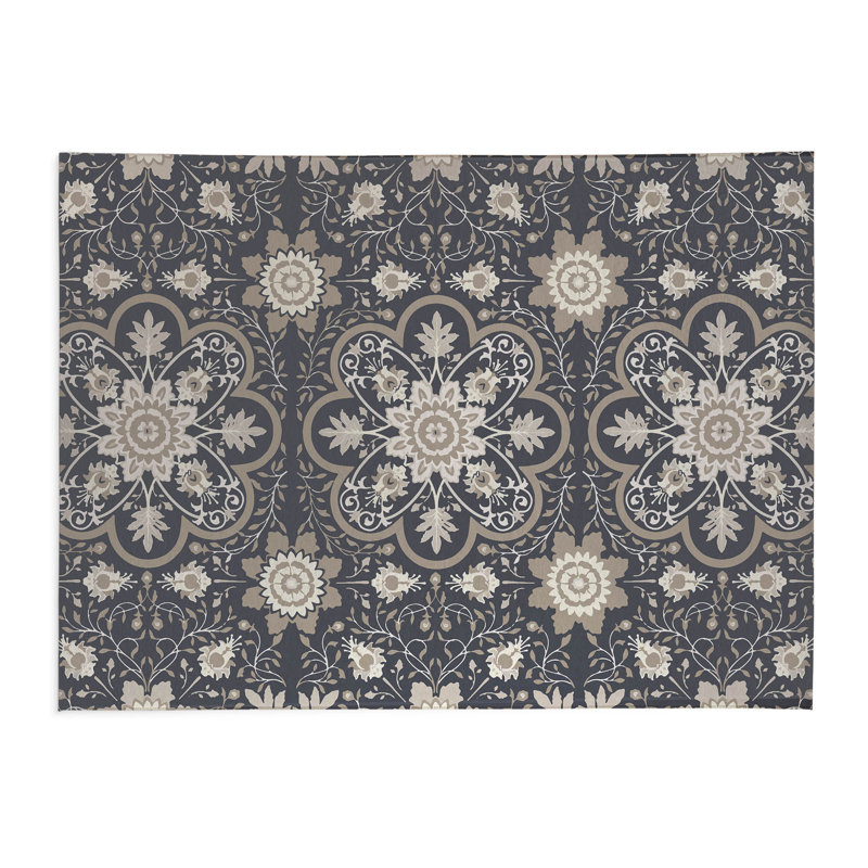 Tapis de lessive Skyler, Rectangle 5 pi x 7 pi, Gris anthracite