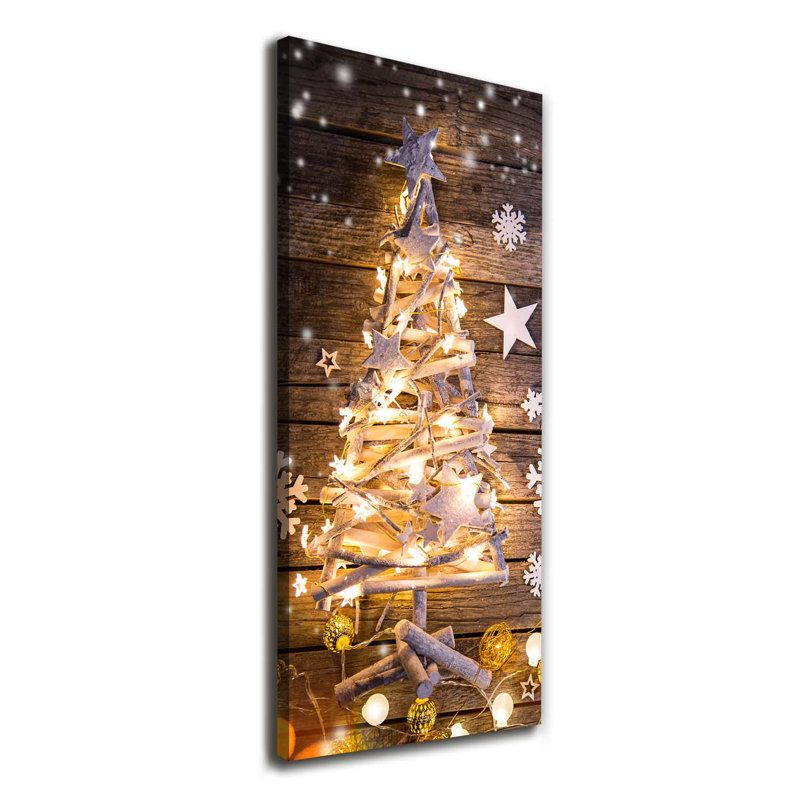 Shining Christmas Tree - Wrapped Canvas Print