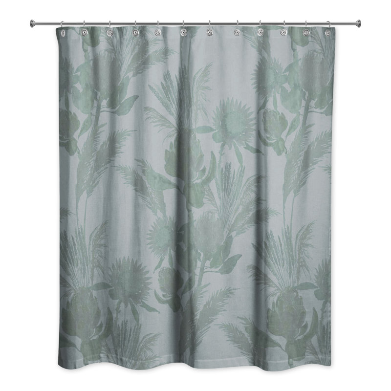Rideau de douche simple en polyester Mizelle, Bleu