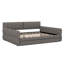 Queen Size Upholstered Platform Daybed With Two Storage Drawers, Lambswool Upholstered Bed Frame With USB, No Box Spring Needed-1963261219