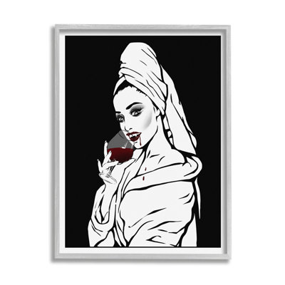 " Vampire Wine Glass Glam Woman " by Ziwei Li