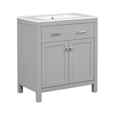 Meuble-lavabo 60 po, couleur, double vasque, mécanisme de fermeture en douceur - mécanisme silencieux