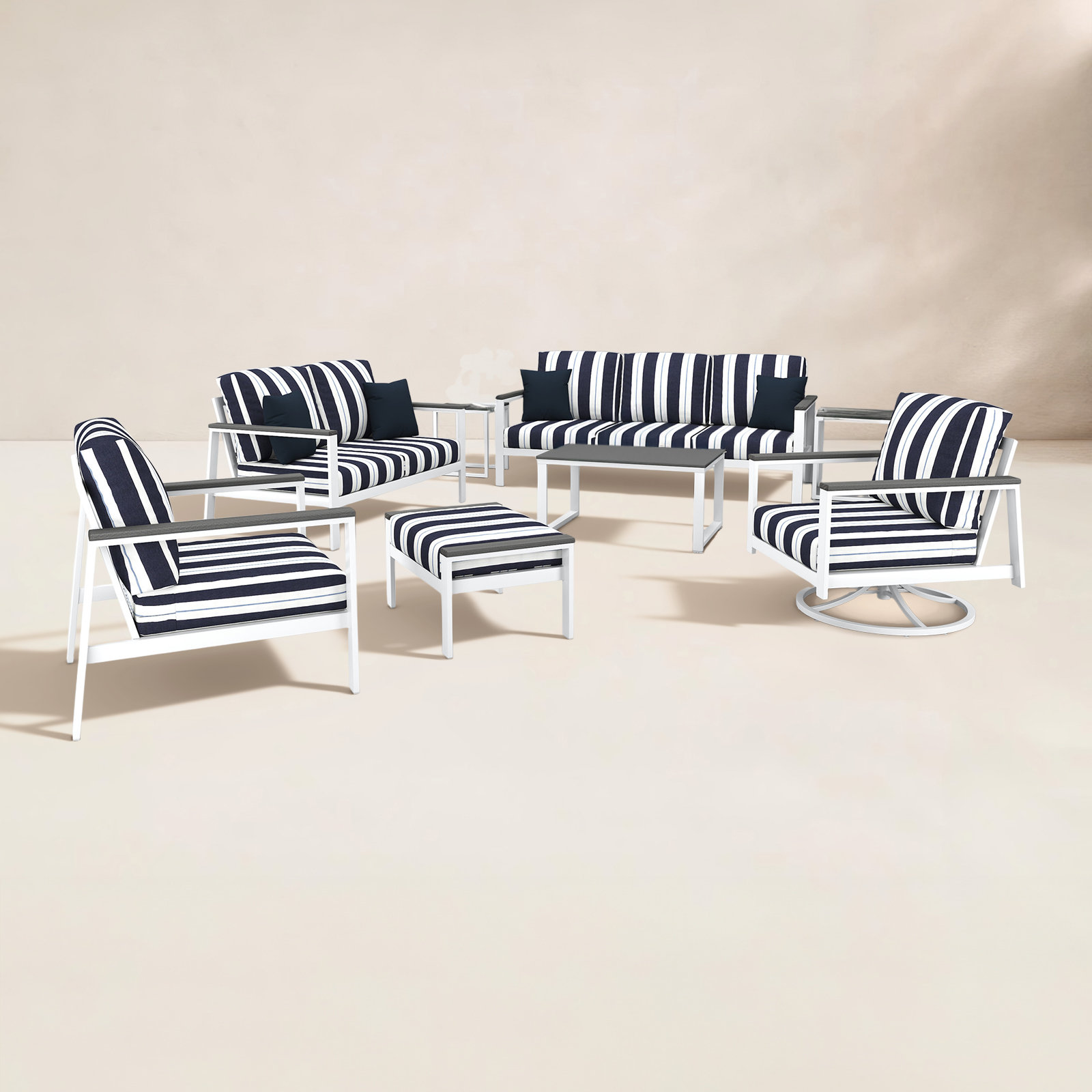 Townsend 7-Person Sunbrella® Patio Seating Group, Coastal Gray