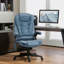 Fauteuil de bureau vibrant à 6 points avec massage chauffant, chaise de bureau de direction à haut dossier avec dossier inclinable, accoudoirs rembourrés et télécommande-333924