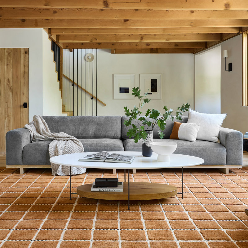  Tapis en laine à carreaux Gretchen, Rectangle 8 pi 6 po x 11 pi 6 po