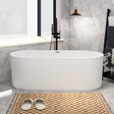 67'' x 31.5'' Freestanding Soaking Acrylic Bathtub