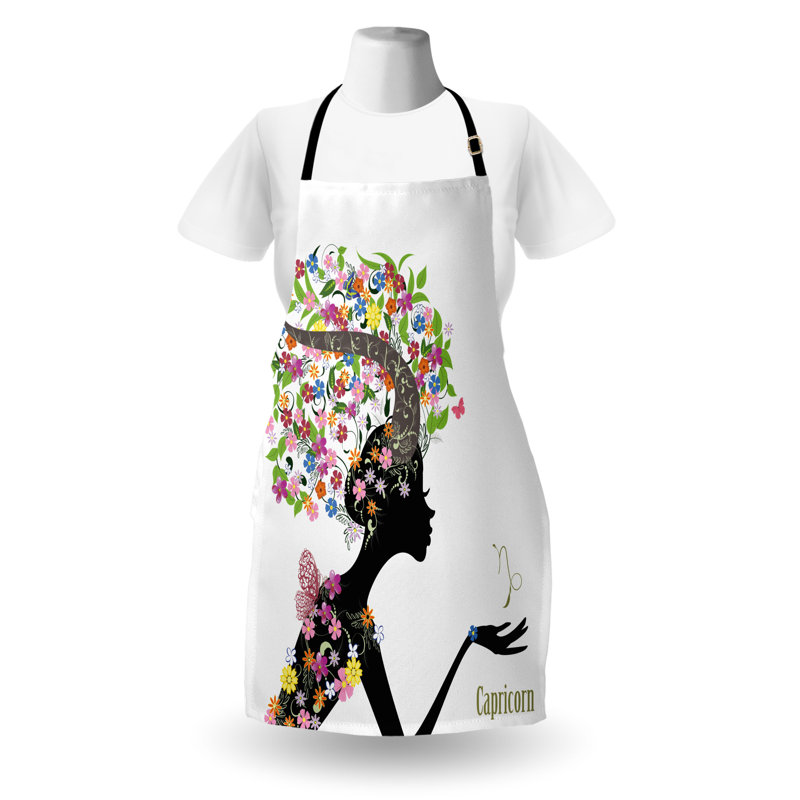 East Urban Home Zodiac Capricorn Apron, Cooking Gardening, Adult Size, Multicolor