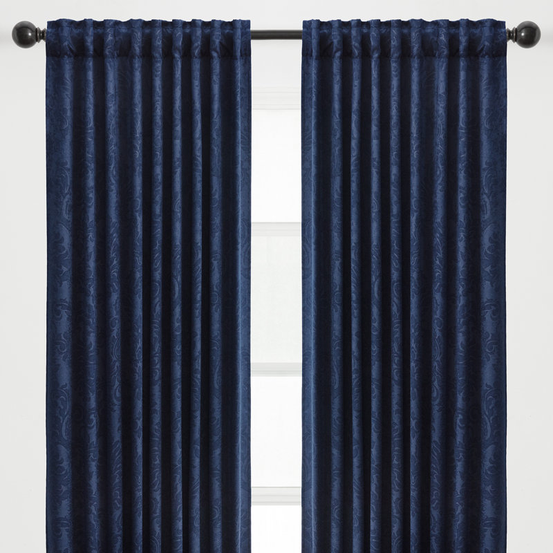 Paire de rideaux obscurcissant Berlinda, l 52" x L 63", Bleu marine