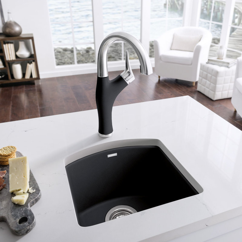 Diamond SILGRANIT 15" L x 15" W Drop-in/Undermount Bar Sink, Truffle