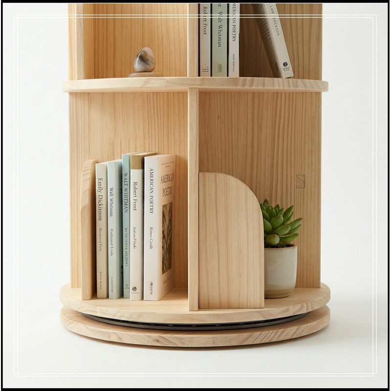 Bibliothèque à 3 niveaux avec conception pivotante à 360 °