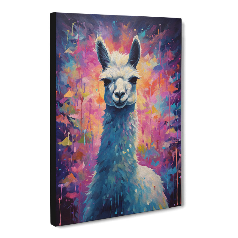 Llama Impressionism - Wrapped Canvas, 76cm H x 50cm W x 3cm D