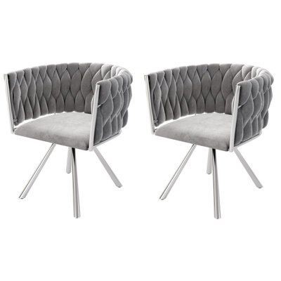 Authneil Velvet Metal Armchair