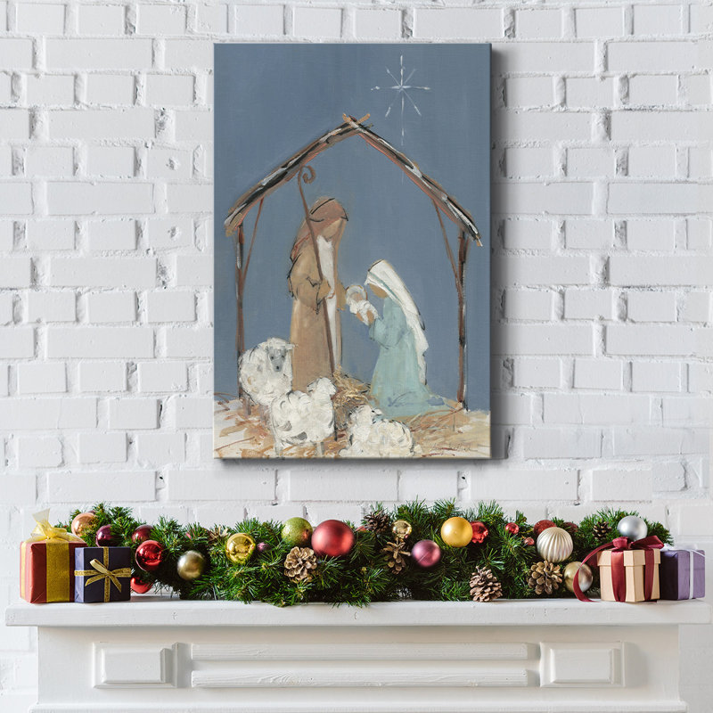 Crèche de Noël crépuscule, H 60 po x l 40 po x P 1,5 po