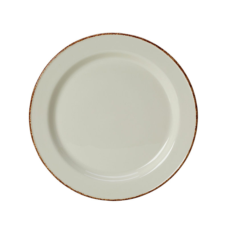 Assiette plate Slimline BLUE DAPPLE, Blanc / Brun